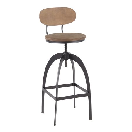 LUMISOURCE Dakota Mid-Back Barstool BS-DAKMB BKMBN